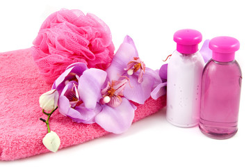Obraz na płótnie Canvas Pink bath accessory