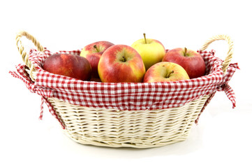 Apples in wooden basket