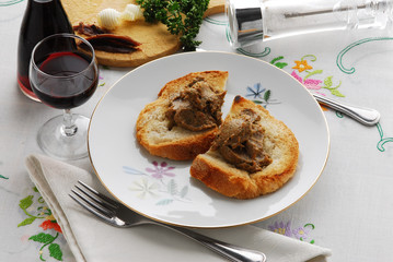 Crostini con la beccaccia - Antipasti della toscana