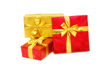 Gift boxes isolated on the white background