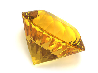Citrine gemstone isolated on white background