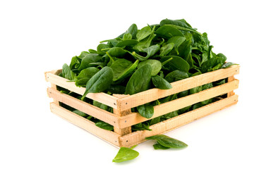 Crate with spinach