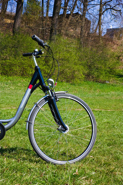 bicycle on the grass, spring