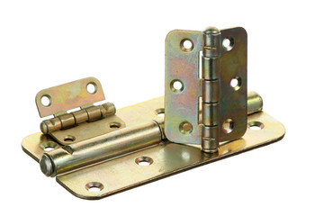 Three hinges on a white background