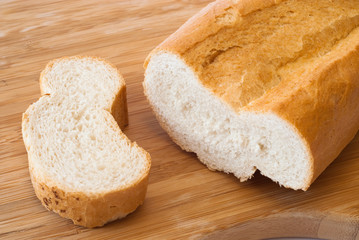 Baguette on cutting board