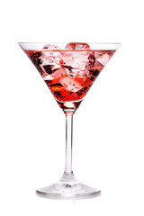Fresh drink with red liqueur