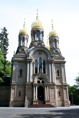 Fototapeta na wymiar Russisch-Orthodoxe Kirche der heiligen Elisabeth in Wiesbaden