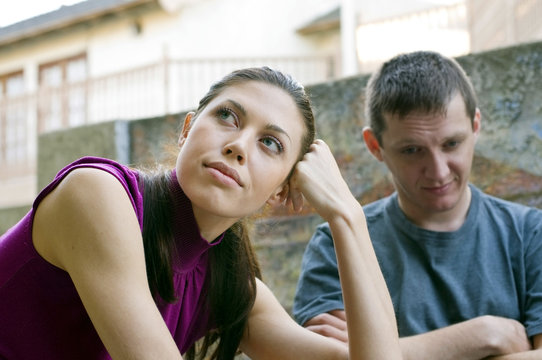 Relationship Difficulties: Young Couple After Having A Conflict