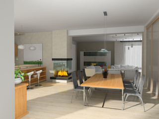 Interior of kitchen