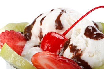 Ice-cream with fruit