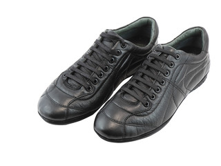 Men's leather  sneakers. Isolated
