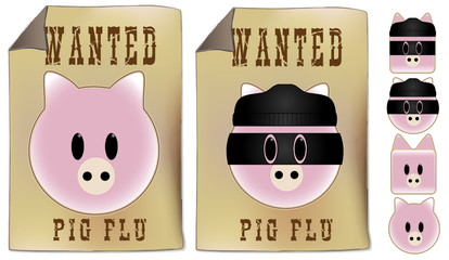 Swine flu Wanted sign