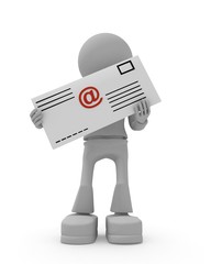 Persons with email letter in hand