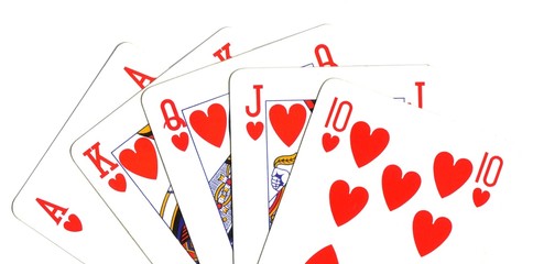 playing cards, detail royal scale