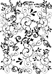 background of black curls