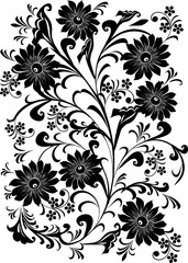 seven black flower background