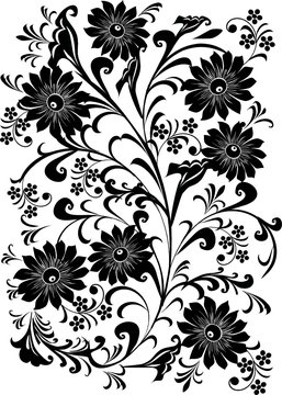 Seven Black Flower Background