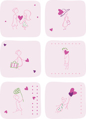 people in love icon set