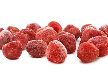 The frozen strawberries, isolated