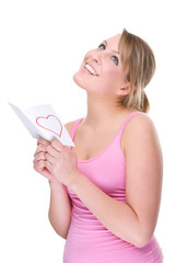 Woman with love letter