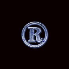 Obraz premium Ultra High quality blue glass alphabet characters