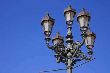 Fototapeta na wymiar Old metalic street lamps