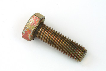 a screw on white background.