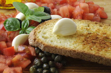 Ingredienti per la bruschetta - Antipasti italiani
