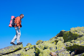 Naklejka premium Piesze wędrówki po Karpatach