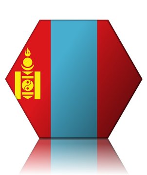 mongolie drapeau hexagone mongolia flag
