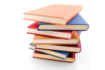 Book stack isolated on white background