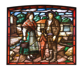 Stained glass from Leon's Diputacion, Spain