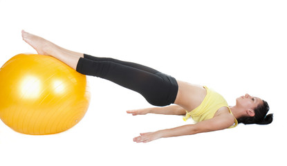 beautiful young woman exercising