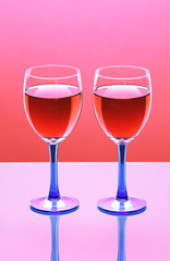 two glasses of red wine