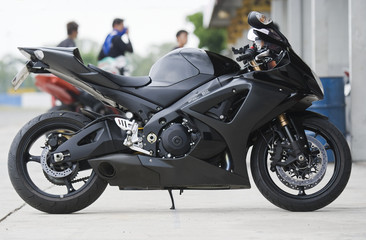 Obraz na płótnie Canvas Black motorbike