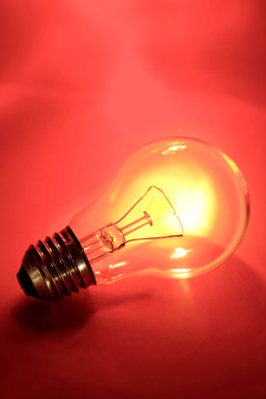 Clear light bulb closeup