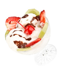 Ice-cream with fruit
