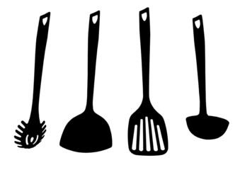 spatula and tablespoon