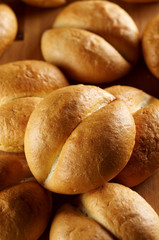 Fresh crunchy bread rolls for breakfast