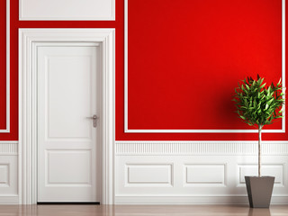 interior design classic red and white - 13726376