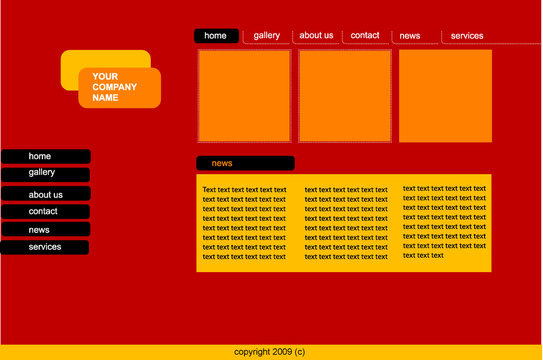 Vector red and orange  web site design template