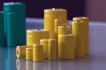 yellow and green batteries