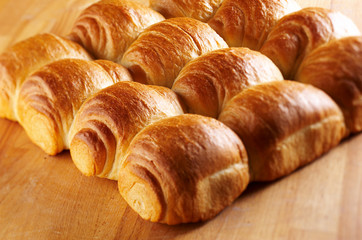 Fresh crunchy bread rolls for breakfast