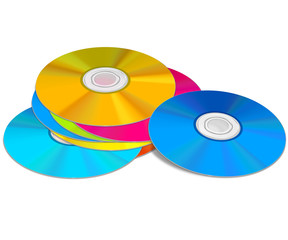 Coloured Blu-ray/DVD Pile