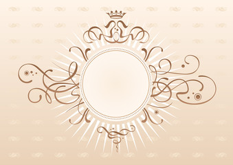 Art-nouveau motives emblem