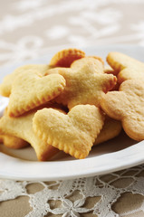 Homemade cookies on white plate