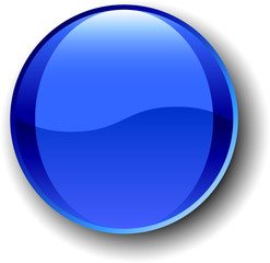 vector glass web button - Blue