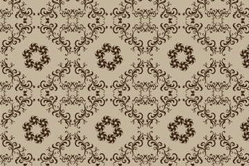 seamless vector floral ornamet damask pattern