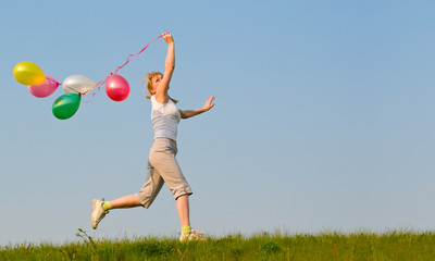 girl with balloons