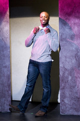 young african american actor on stage theater portrait